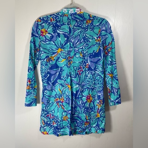 Lilly Pulitzer Sarasota Beaded Blue Iris Mai Tai Tunic Top Women’s Size XS - Picture 6 of 16